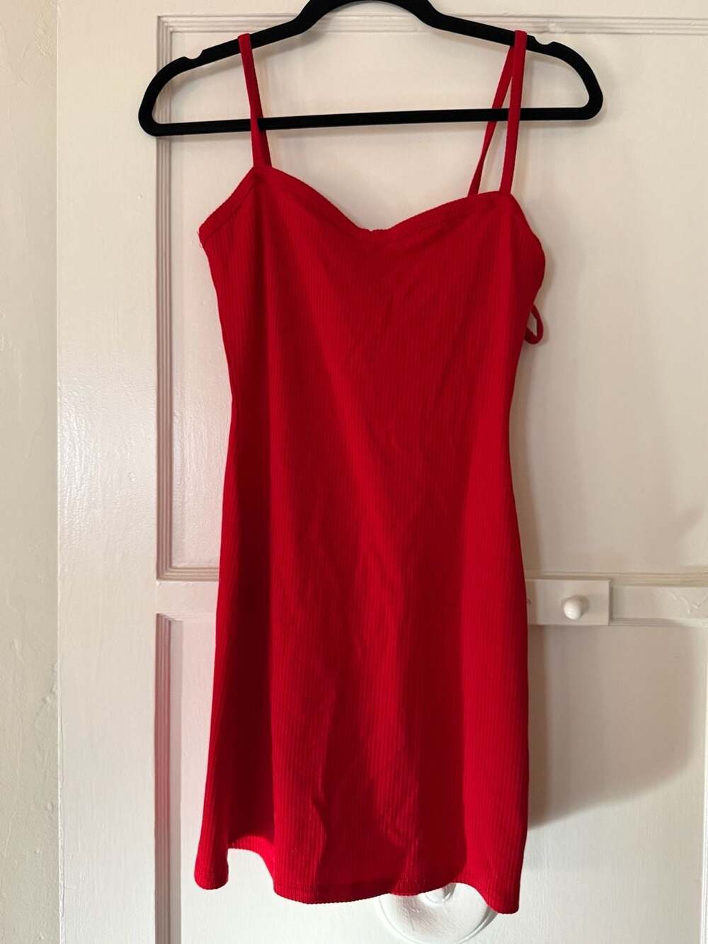 Reformation Red Ribbed Tencel Mini Dress
